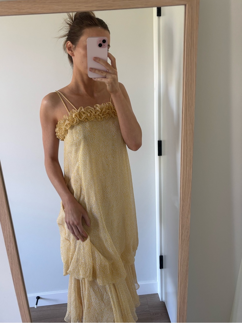 1970s vintage tiered midi dress